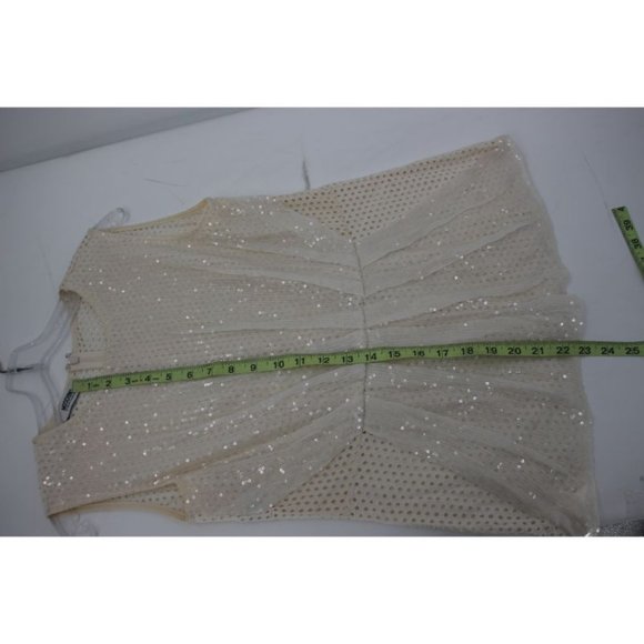 Moschnio blouse women's 6‎ Cheap and Chic Sequin beaded top sleeveless back zip - Picture 6 of 15